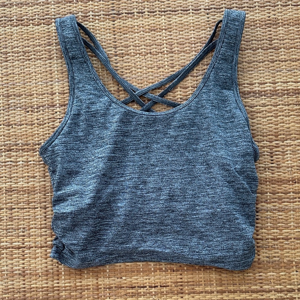 Gilly Hicks Heathered Gray Crisscross Sports Bralette